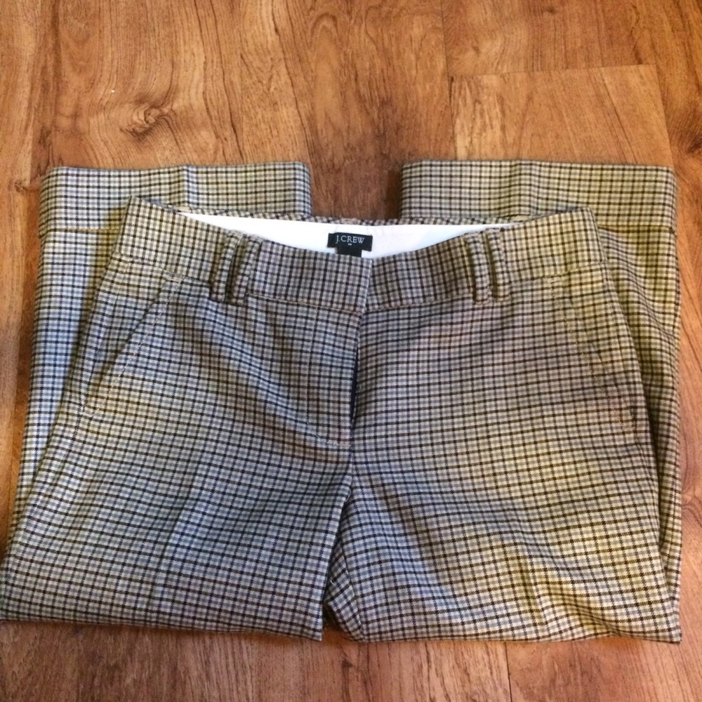 J. Crew City Fit Plaid cropped pant